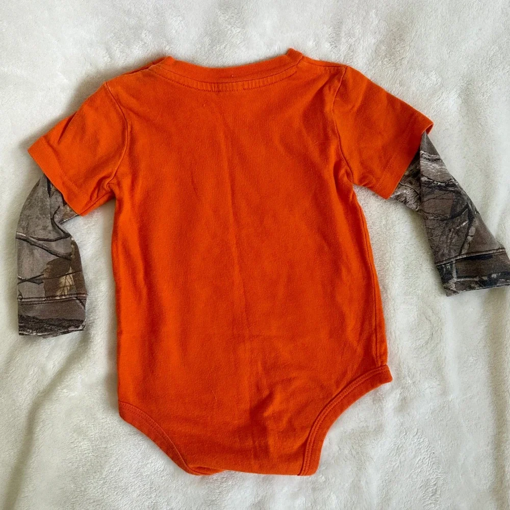 Carhartt‎ Baby Buck Stops Here Deer Camo Layered Bodysuit 24 Months